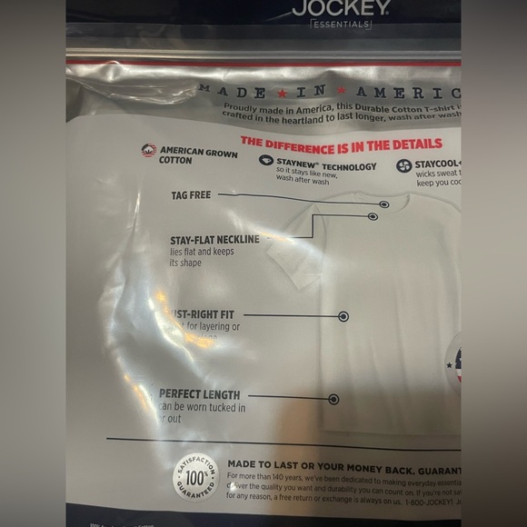 Jockey Men's Classic White T-Shirt - 2 Pack! NEW! Size‎ XL! - Picture 6 of 6